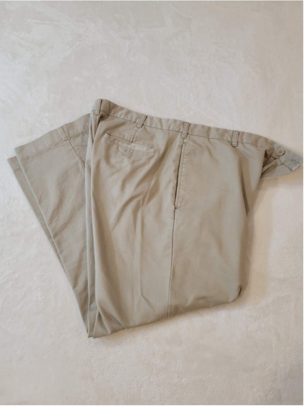 Structure Mens Chinos Pants 38x30 Tan Beige Flat Front 100% Cotton Extra Buttons